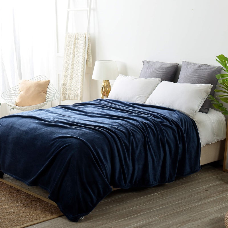 Reafort Ultra Soft Flannel Fleece Royal Plush Velvet Lightweight Living Room/Bedroom Warm Blanket (Blue, Throw 50"x60") - Image 3